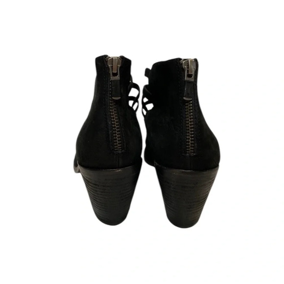 Eileen Fisher James Strappy Nubuck Leather Peep Toe Heels, Black - Picture 3 of 10